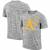 Oakland Athletics Nike Heathered Black Sideline Legend Velocity Travel Performance T-Shirt,baseball caps,new era cap wholesale,wholesale hats